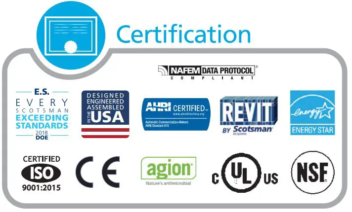 proDIGY PLUS C1448 1400lb Modular Cube Ice Machine - Certification