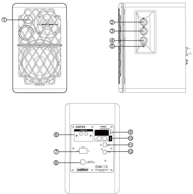 EDIFIER R1280DB Multimedia Speaker - Control