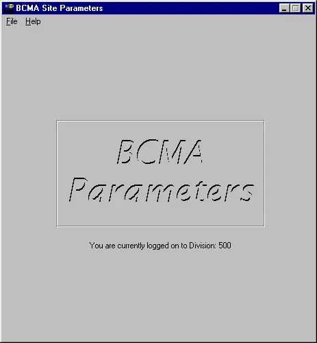 BAR CODE MEDICATION ADMINISTRATION - BCMA Site Parameters Opening Screen