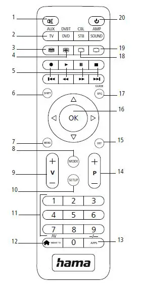 hama 00012362 8in1 Universal Remote Control fig1