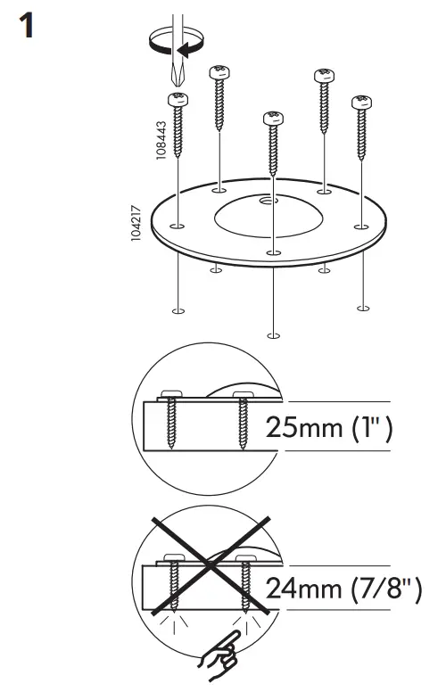 IKEA 302 643 01 OLOV Leg Adjustable Instruction - FIG 1