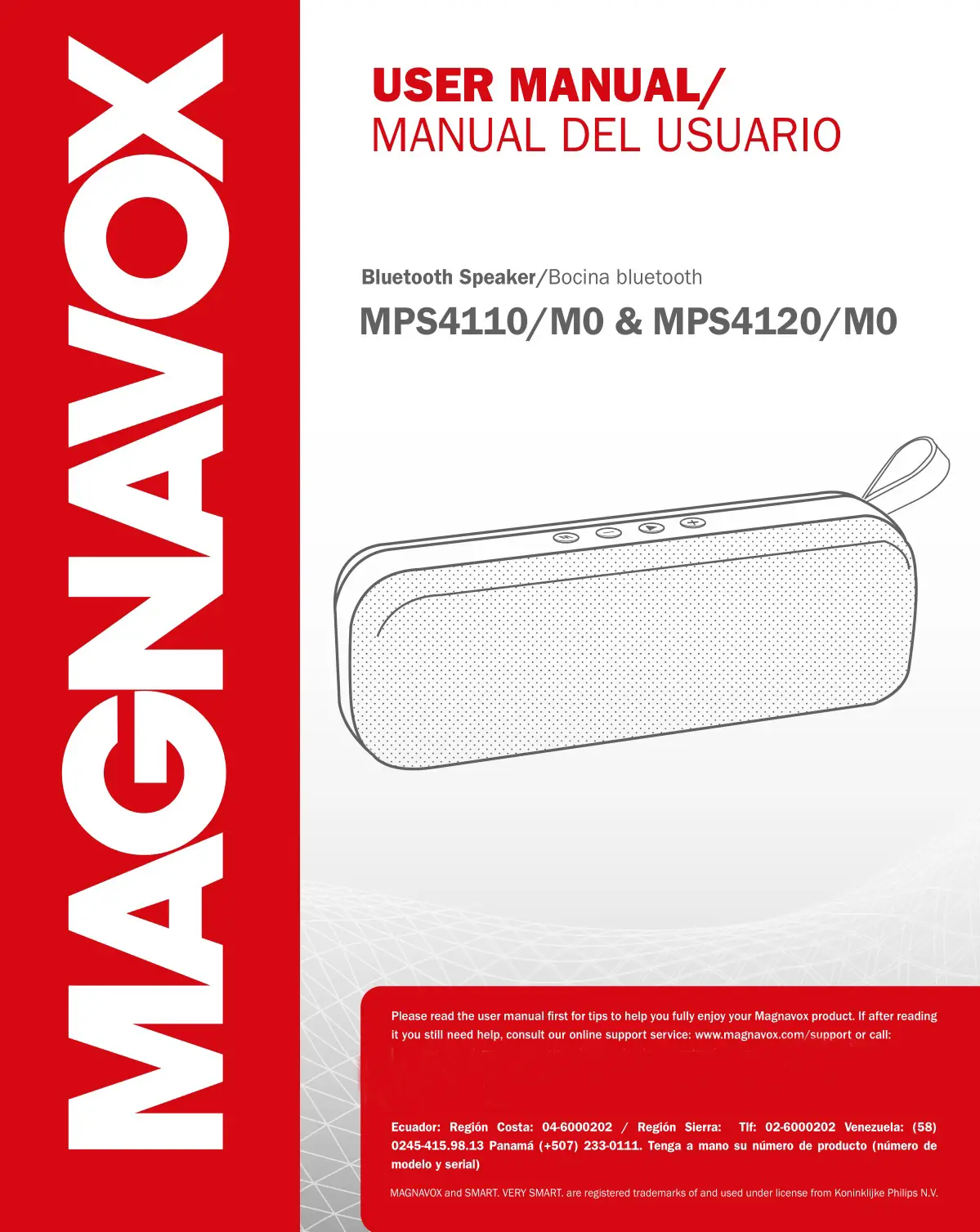 MAGNAVOX MPS4110-M0 Bluetooth Speaker User Manual