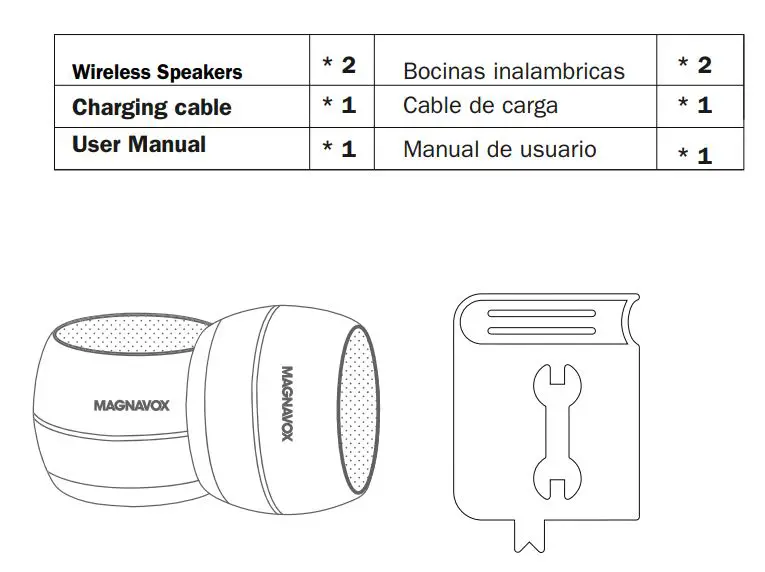 MAGNAVOX MPS4110-M0 Bluetooth Speaker - The box includes