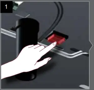 The main switch is located underneath the machine.