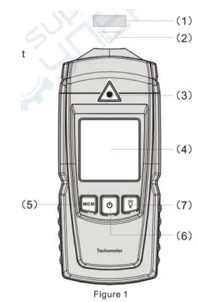 BENETECH GM8905 LCD Digital Laser Tachometer Instruction Manual - Figure 1