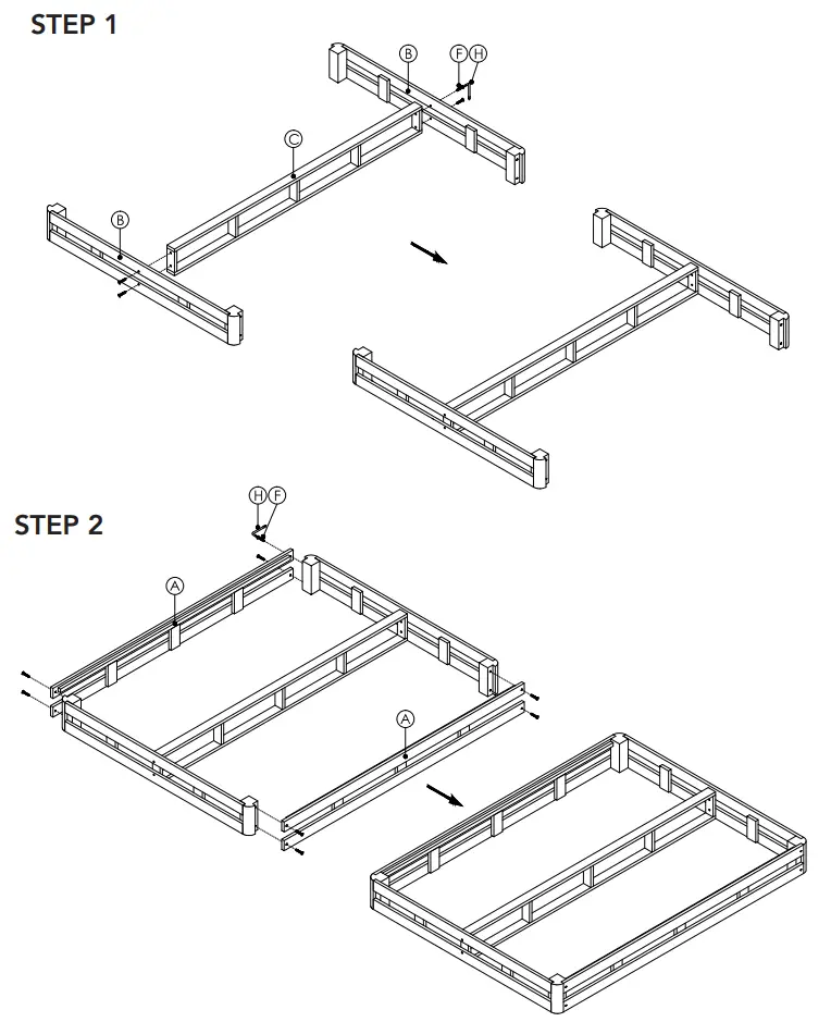 CLASSIC BRANDS 124001-5030 8 Inch Wood Regular Profile Foundation Instruction Manual - Assembly Instructions