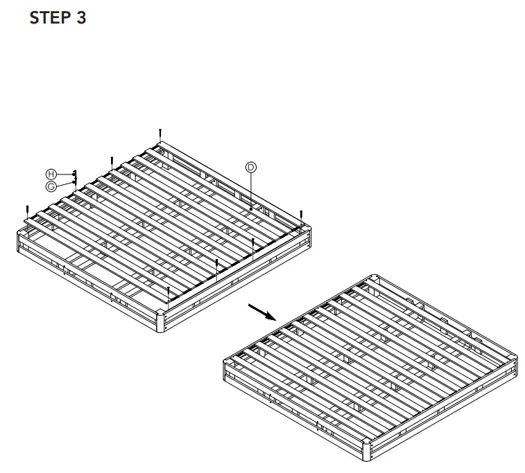 CLASSIC BRANDS 124001-5030 8 Inch Wood Regular Profile Foundation Instruction Manual - Assembly Instructions 3