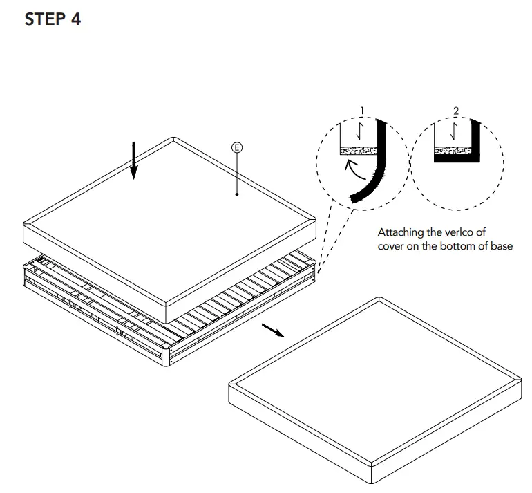 CLASSIC BRANDS 124001-5030 8 Inch Wood Regular Profile Foundation Instruction Manual - Assembly Instructions 4