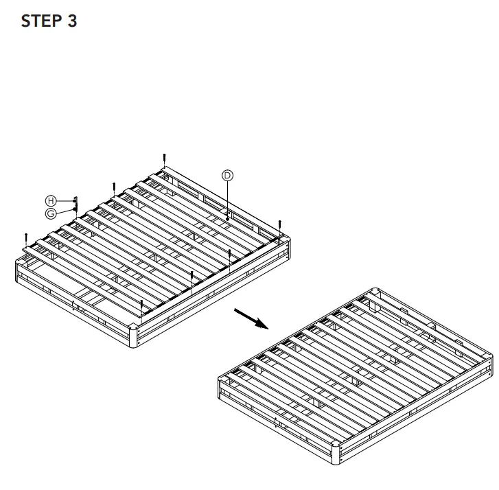 CLASSIC BRANDS 124001-5030 8 Inch Wood Regular Profile Foundation Instruction Manual - Assembly Instructions 3