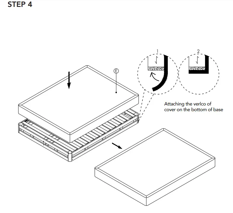 CLASSIC BRANDS 124001-5030 8 Inch Wood Regular Profile Foundation Instruction Manual - Assembly Instructions 4