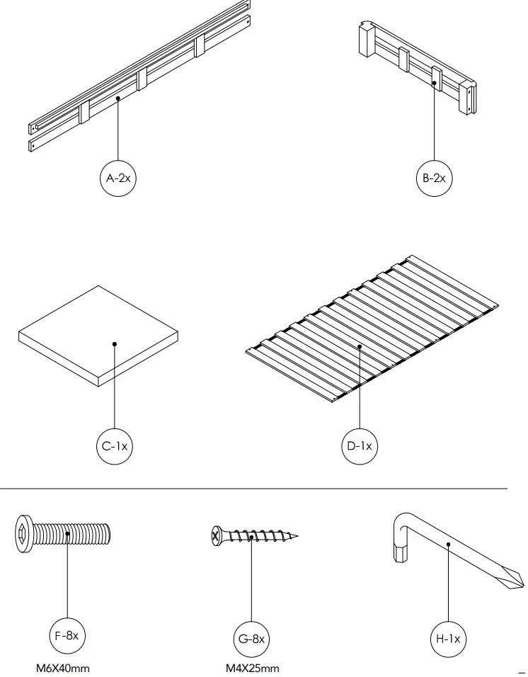 CLASSIC BRANDS 124001-5030 8 Inch Wood Regular Profile Foundation Instruction Manual - Parts