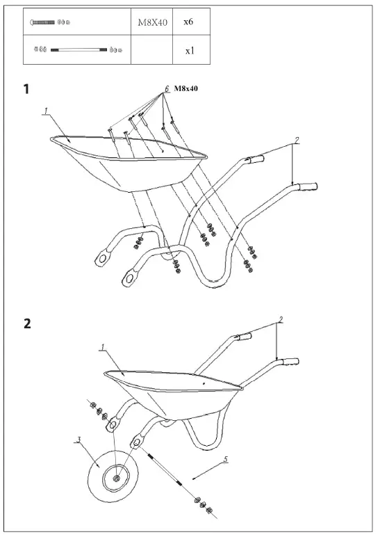 Hard Head 013935 Wheel Barrow Instruction Fig1