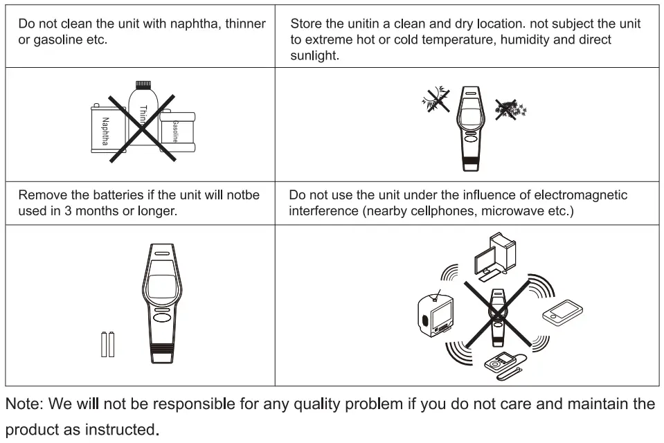 Smilecare UFR-106 Infrared Forehead Thermometer Instruction Manual - Maintenance