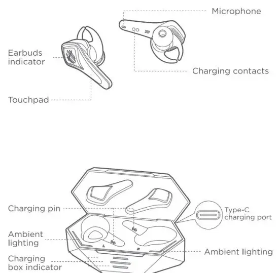 RED MAGIC BH4004 Gaming Earbuds - Microphone