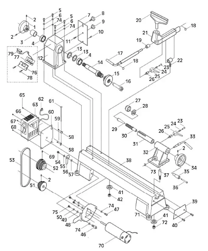 Clarke CWL460 18 Inch Variable Speed Wood Lathe fig 16
