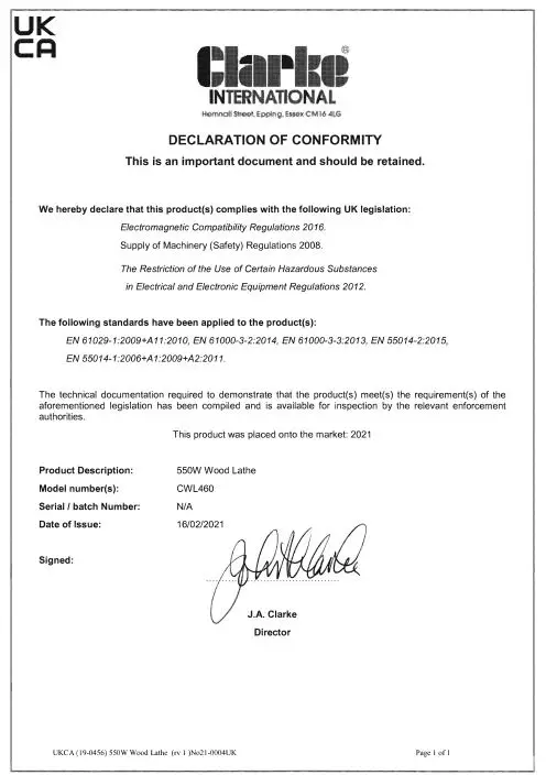 Clarke CWL460 18 Inch Variable Speed Wood Lathe fig 18