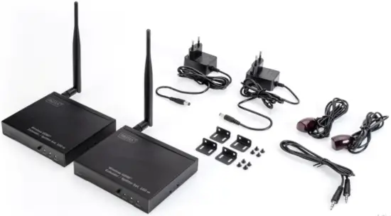 DIGITUS DS-55314 Wireless HDMI Extender Splitter Se - Package Content