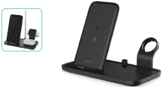 DELTACO QI 1036 2 In1 Wireless Charger - Fig