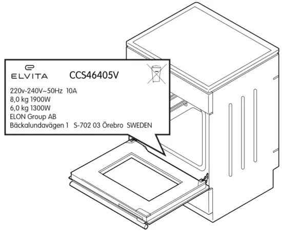 ELVITA CCS47401V Smooth Steam Cleaning Electric Cooker - model code