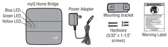 LiftMaster 819LMB myQ Home Bridge Door Opener - WHAT’S IN THE BOX