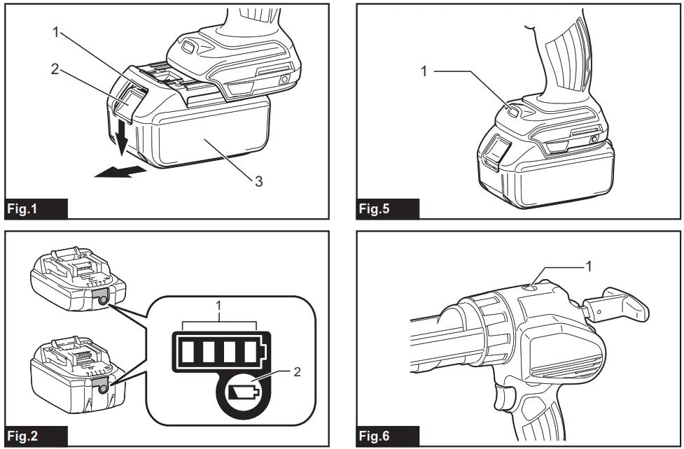 makita DCG140 Cordless Caulking Gun - Fig 1