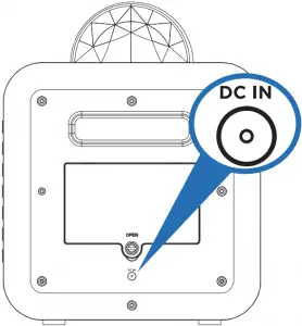 SINGSATION Star Burst All-In-One Party System Step 2 Power the speaker - 1a