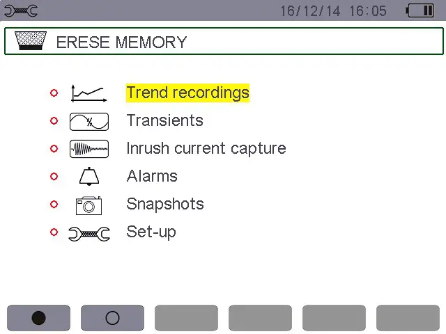 UNI T UT285C Power Quality Analyzer - Erase memory