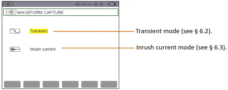 UNI T UT285C Power Quality Analyzer - WAVEFORM CAPTURE KEY
