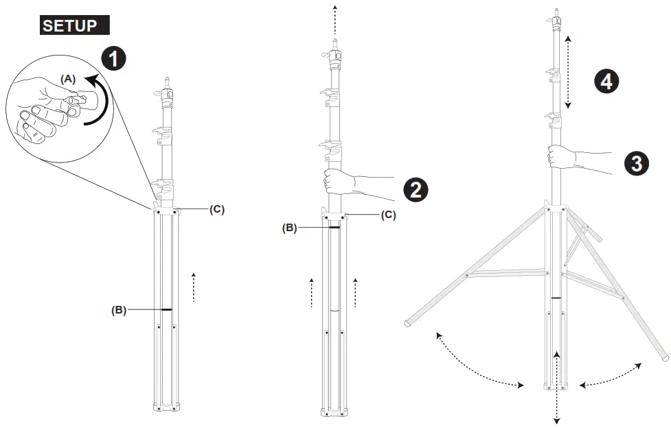 SAVAGE DS-007 7 Feet Drop Stand Light Stand - SETUP