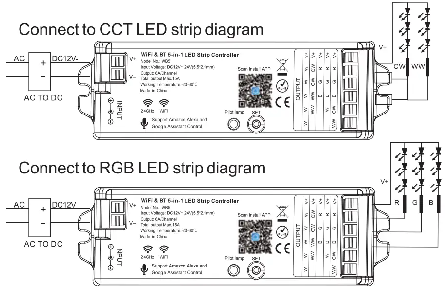superlightingled wb5 WiFi&BT 5in1 LED Strip Controller - fig 4
