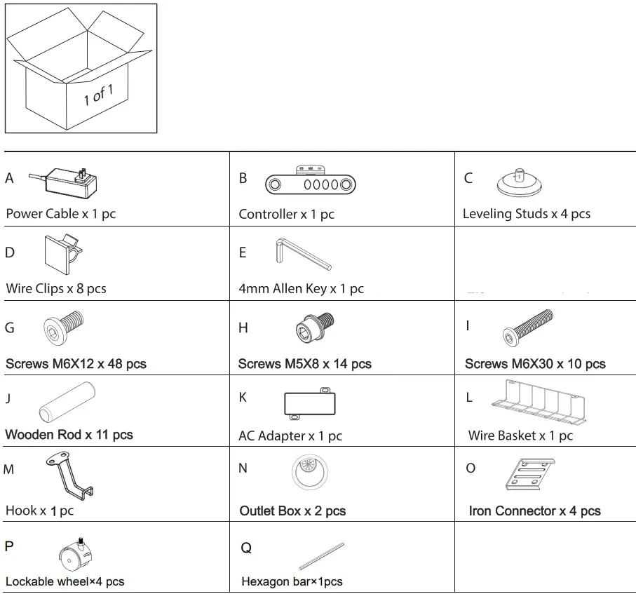 BILBIL L59 Electric Height Adjustable Standing Desk - fig 1