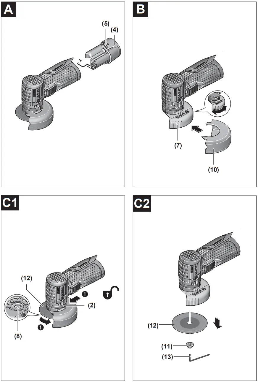 BOSCH Professional Akku Winkelschleifer GWS 12V 76 - FIG 2