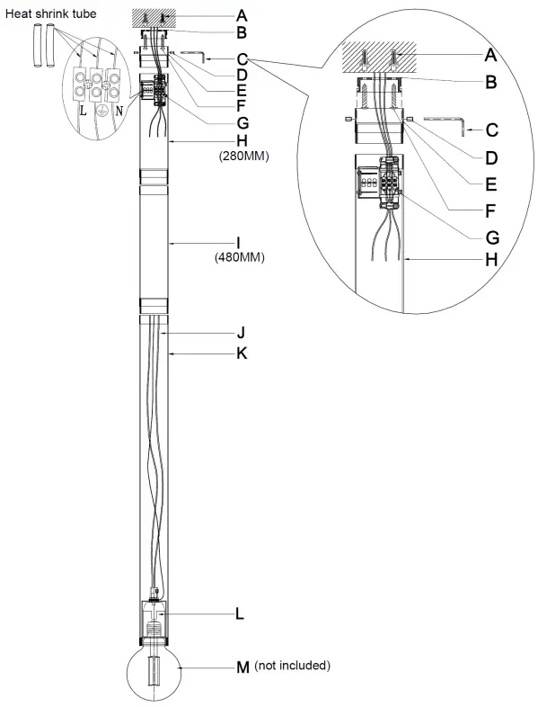 Lucci 018100 Parker Single Drop Pendant - Installation Instructions