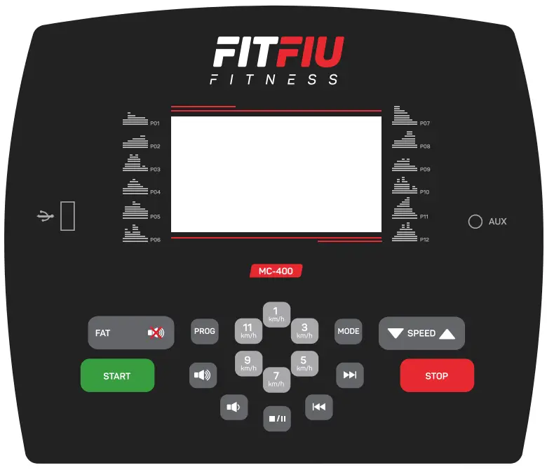 FITFIU MC 400 Treadmill - DISPLAY