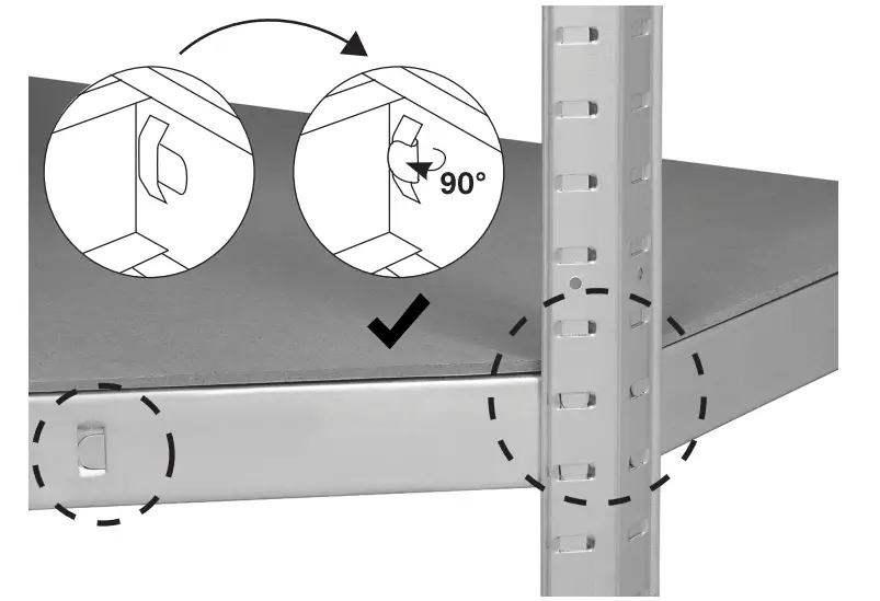 BASETech 1750kg Adjustable Corner Shelf Unit Assembly