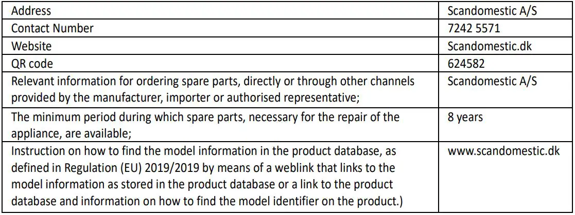SCANCOOL SC 51 BE 1 Door Beverage Cooler User Manual - Aftersales service station list