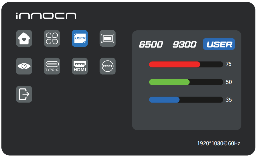 INNOCN 13K1F 13.3 Inch OLED Portable Monitor - Color temperature