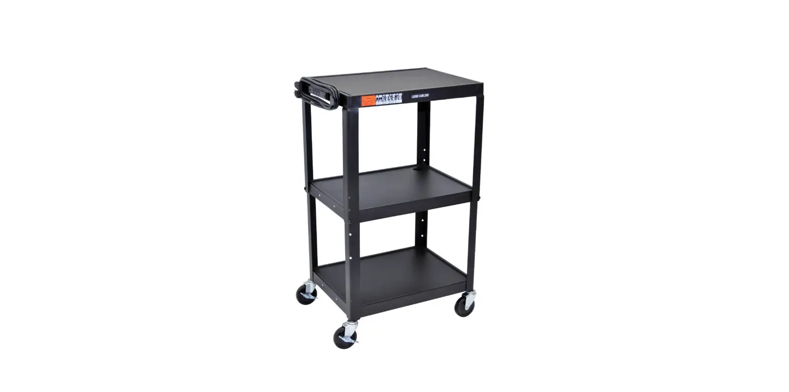 Luxor Avj42 Adjustable Height Metal Cart Installation Guide