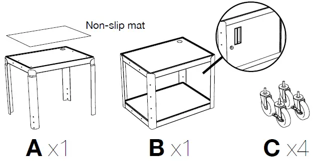 LUXOR-AVJ42-Adjustable-Height-Metal-Cart-fig- (1)