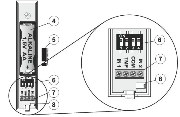 JABLOTRON JA-105 Series Wireless Magnetic Detector with 2 Universal Inputs-2