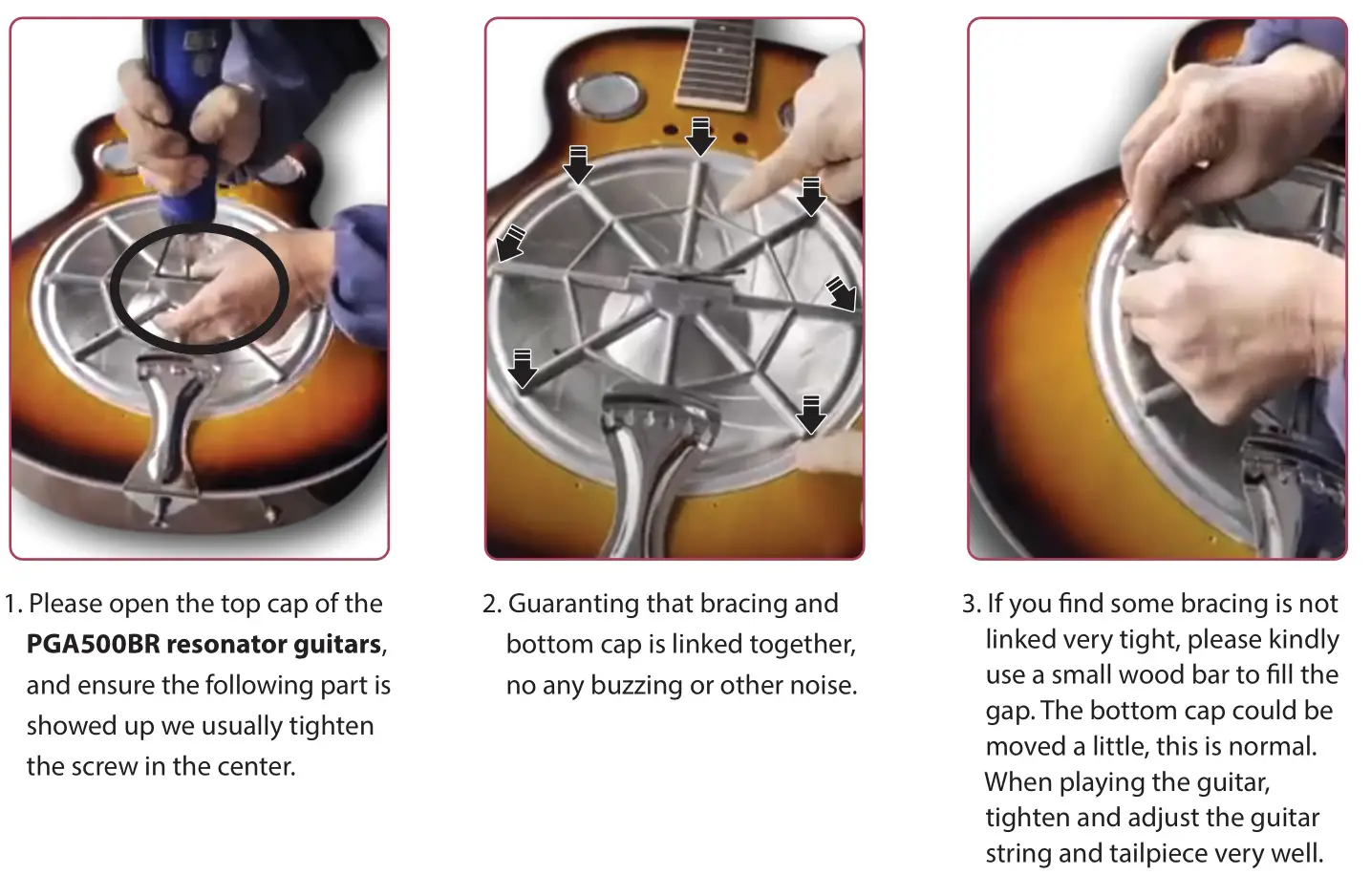 PYLE GUITAR PGA500BR 6-String Acoustic Resonator Guitar - How to check the cone t on a Resonator,Resophonic guitar