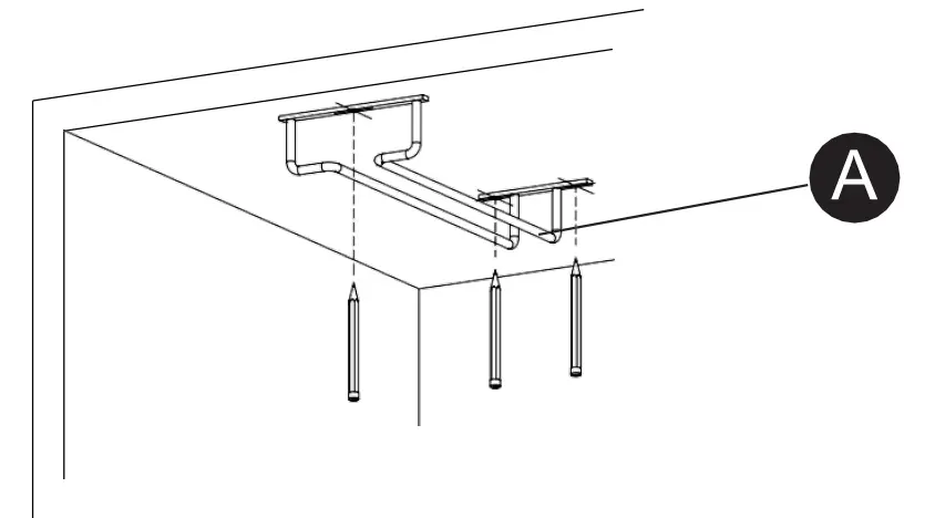 Style Selections 45904CHLLG 4 51 in W x 1 61 in H 1 Tier Under shelf Metal Stemware Holder -Installation