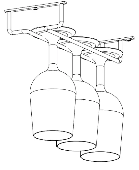 Style Selections 45904CHLLG 4 51 in W x 1 61 in H 1 Tier Under shelf Metal Stemware Holder