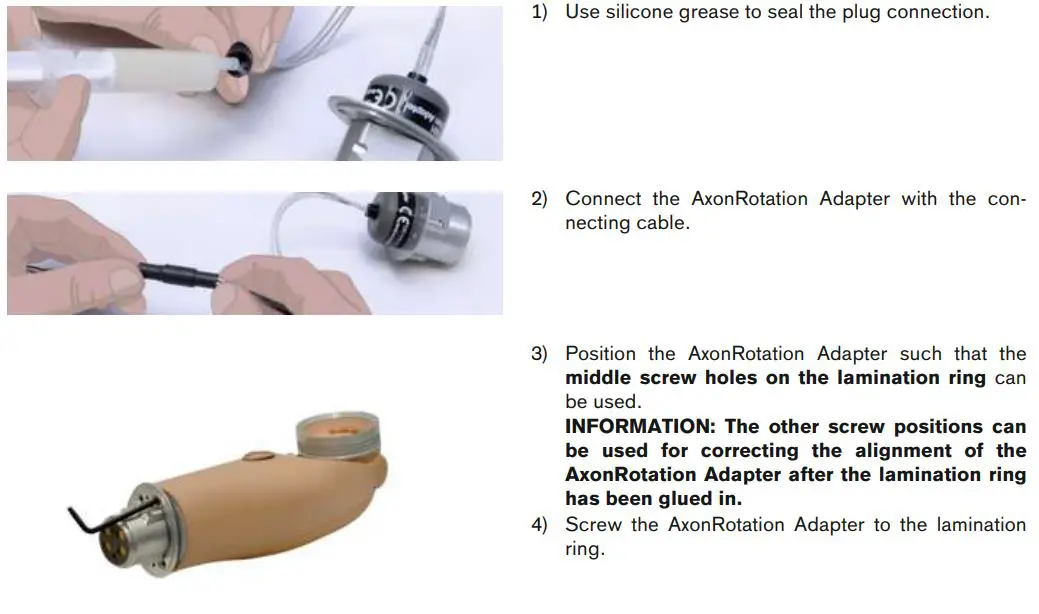 ottobock AxonArm Ergo 12K501 Instruction Manual - Installing the AxonRotation Adapter