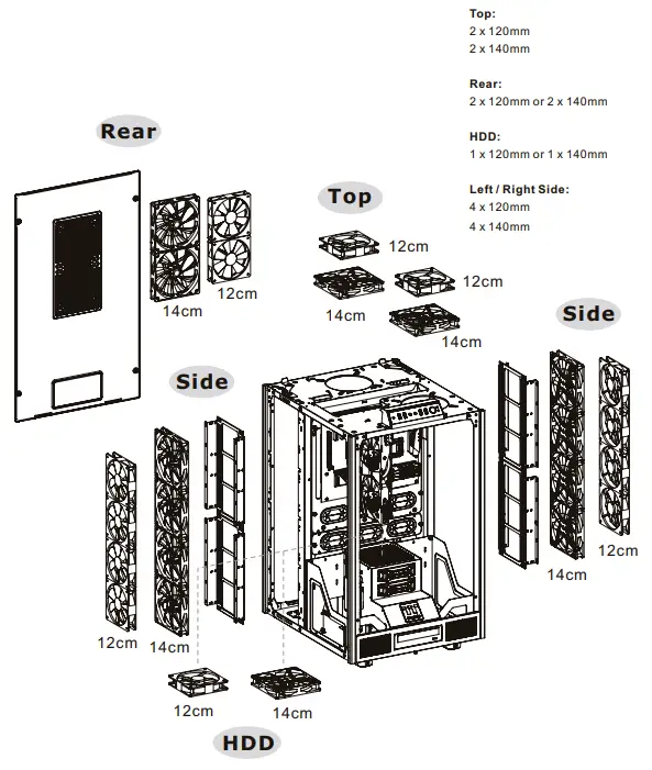 thermaltake CA-1H1-00F1WN-00 The Tower 900 E-ATX Full Tower Super Gaming Computer Case - 010