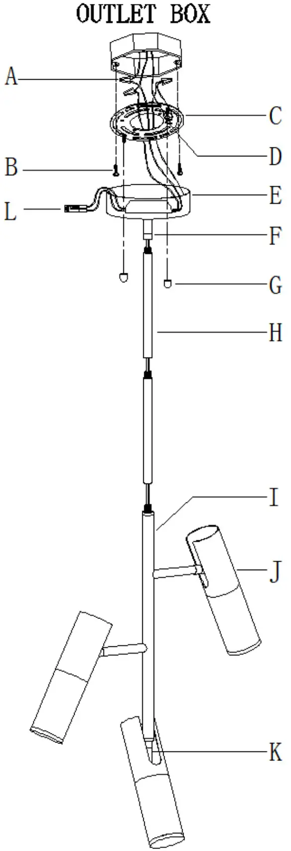 ZEVNI L3QAJUE3W4435SY7 Contemporary LED Chandelier - PARTS TYPE