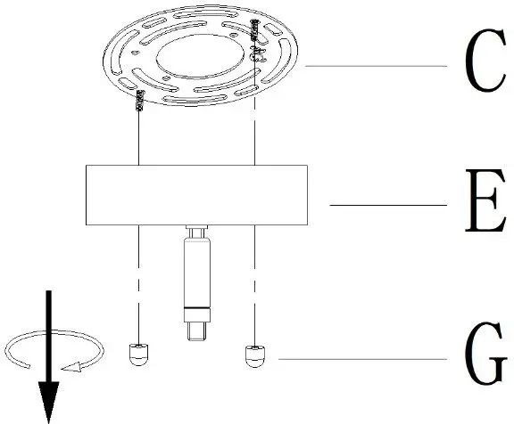 ZEVNI L3QAJUE3W4435SY7 Contemporary LED Chandelier - Unscrew knob nut