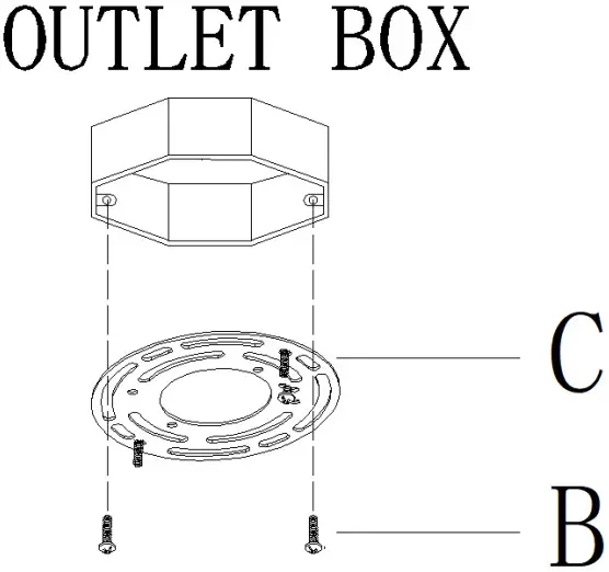 ZEVNI L3QAJUE3W4435SY7 Contemporary LED Chandelier - mounting plate