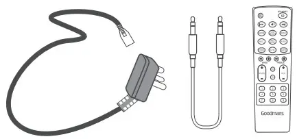 Goodmans 360058 High Power Bass Wireless Party Speaker - AC Power Cord