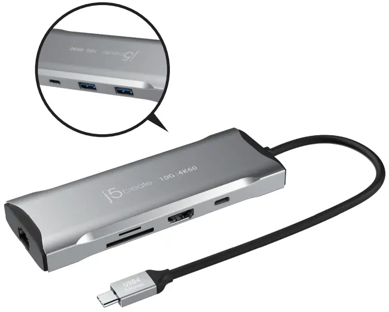 j5create JCD393 4K60 Elite USB-C 10Gbps Mini Dock -